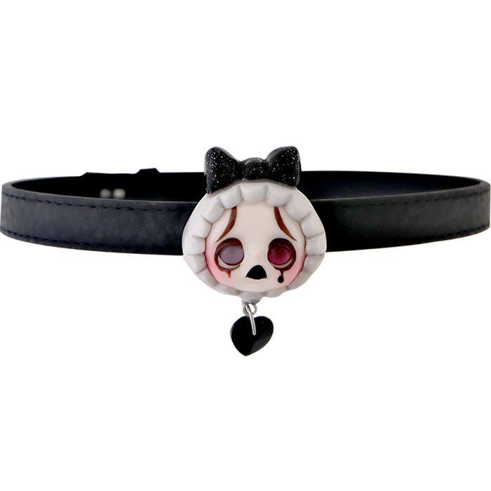 Quando Black Milky Leather Choker style #01