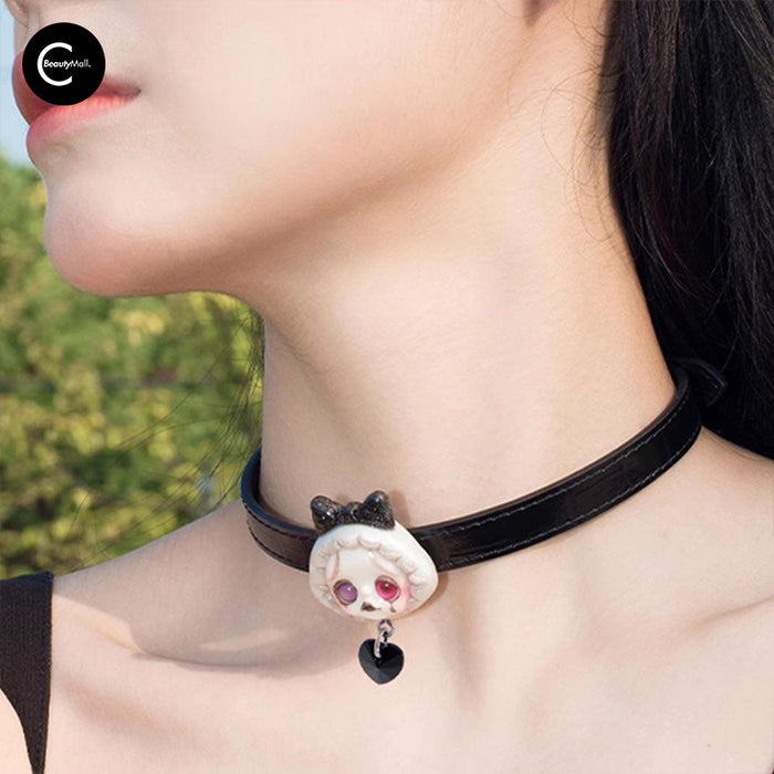 Quando Black Milky Leather Choker style #01