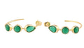 Quartz Gemstone Gold Hoop Earrings - Swiss Blue, Emerald & Blue Iolite Quartz - 14k Gold Plated  1.25”