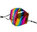 Rainbow Synthetic  Leather Face Mask fabric face covering mask