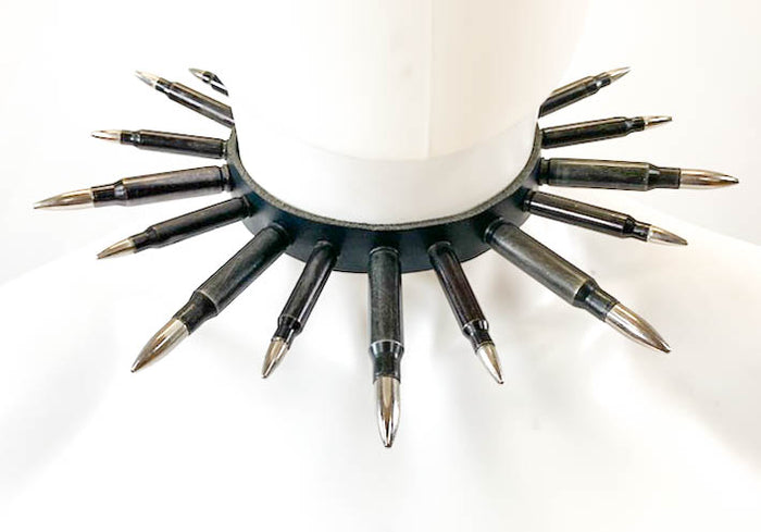 Real Black BulletLeather  Choker