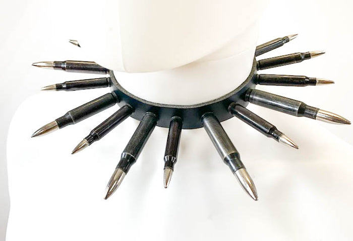 Real Black BulletLeather  Choker