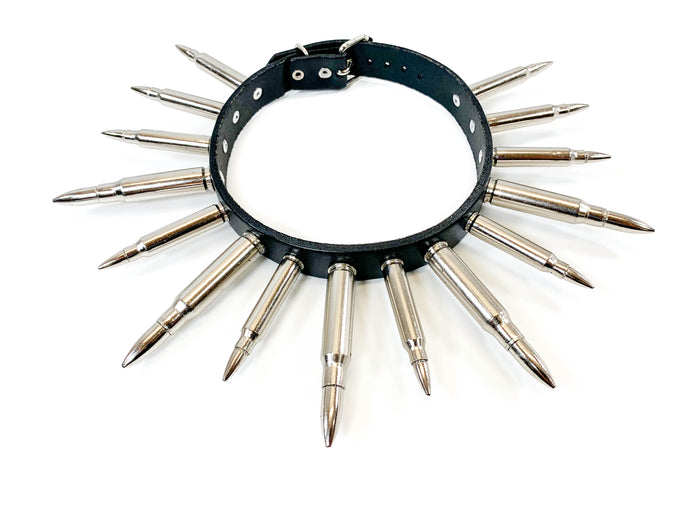 Real Nickel BulletLeather  Choker