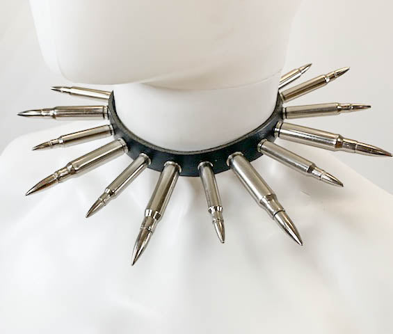 Real Nickel BulletLeather  Choker