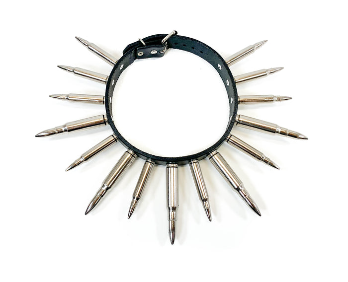 Real Nickel BulletLeather  Choker