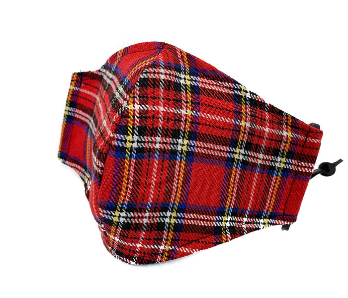 Red Plaid Fabric Face Mask fabric face covering mask