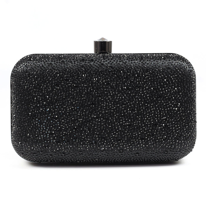 Regal Black Gemstone Clutch