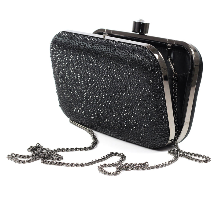 Regal Black Gemstone Clutch