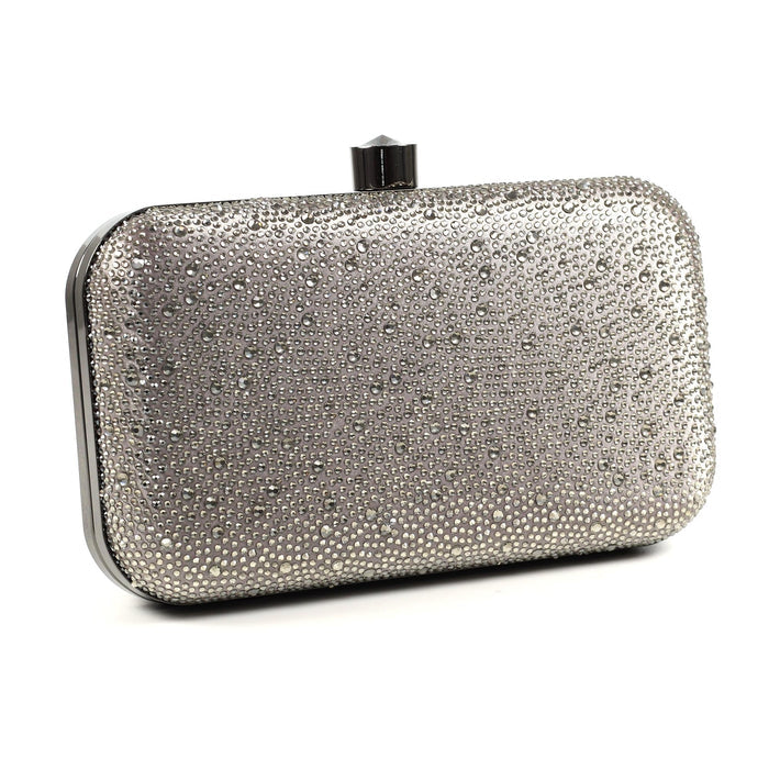 Regal / Rubiya Dark Grey Gemstone Clutch