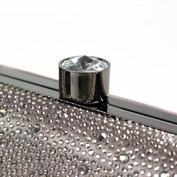 Regal / Rubiya Dark Grey Gemstone Clutch