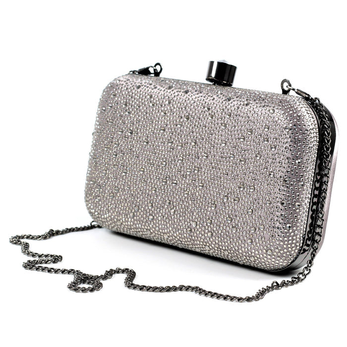 Regal / Rubiya Dark Grey Gemstone Clutch