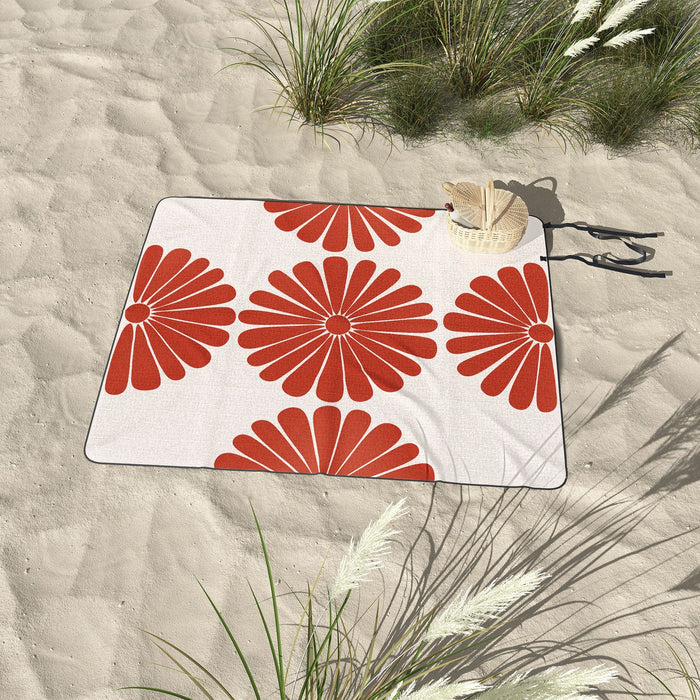 Retro Daisy III Picnic Blanket