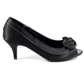 Ripley Black Satin Peep Toe