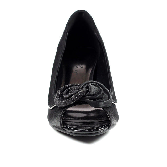 Ripley Black Satin Peep Toe