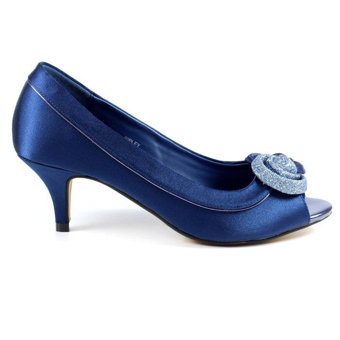 Ripley Blue Satin Peep Toe