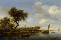 River Landscape Painting Wall Mural-Wall Mural-Eazywallz