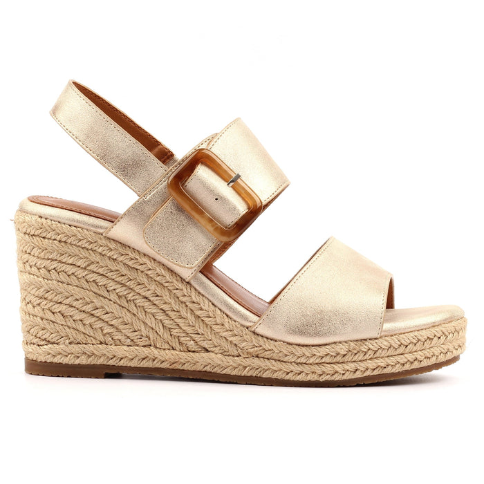 Rochester Gold Wedge Sandal