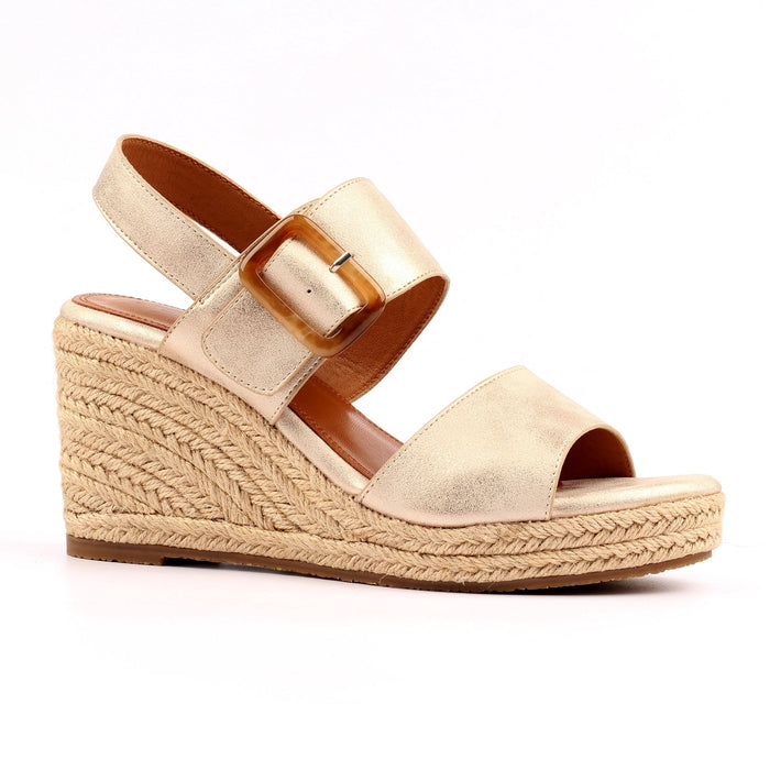 Rochester Gold Wedge Sandal
