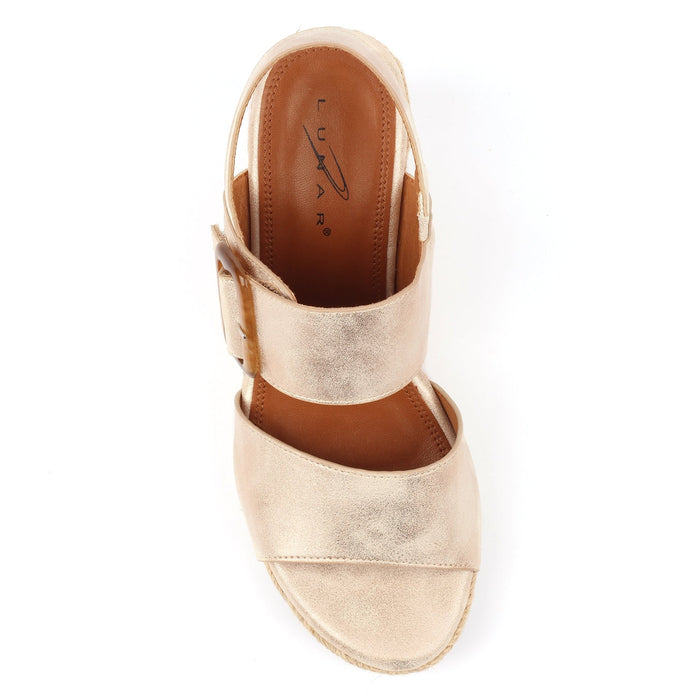 Rochester Gold Wedge Sandal
