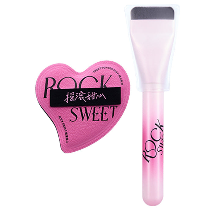 ROCK SWEET Seamless Finish Foundation Brush & Sponge Duo style #01