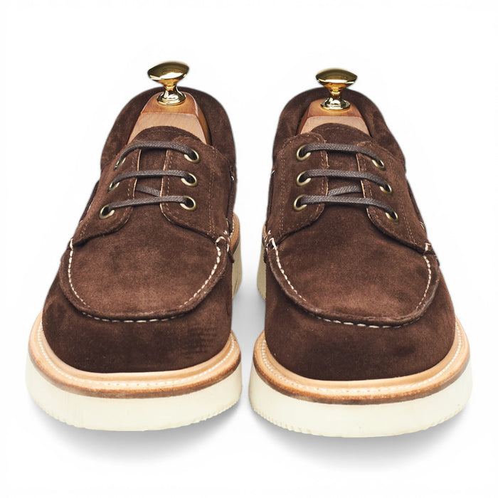 'Rockland' Dark Brown Suede Boat Shoes UK 7