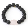 Rose Quartz Fertility Bracelet | Rose Quartz + Lava