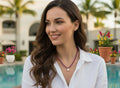 Rose Red Jade & Pearl Pendant Necklace
