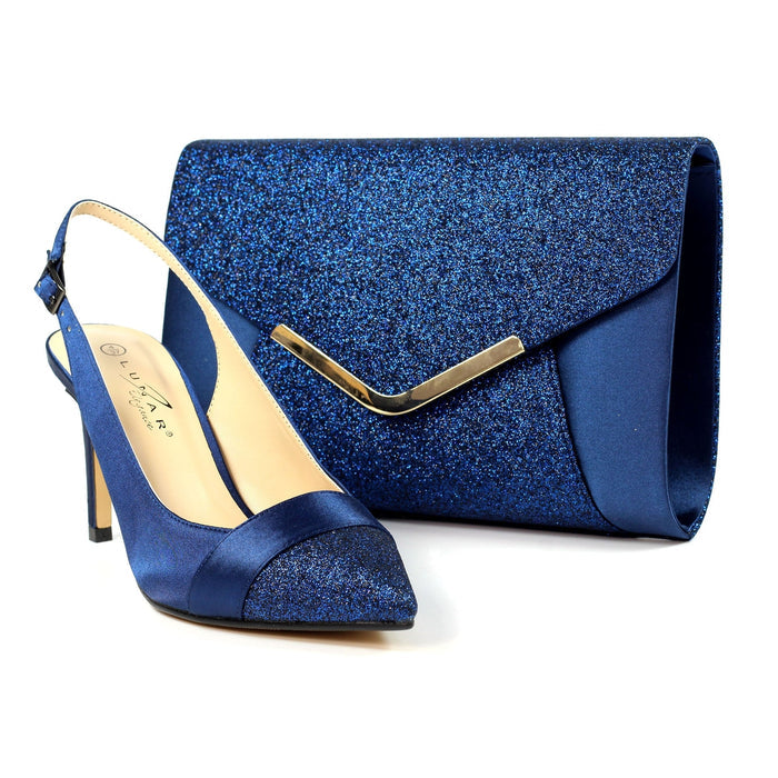 Rowena Navy Clutch Bag