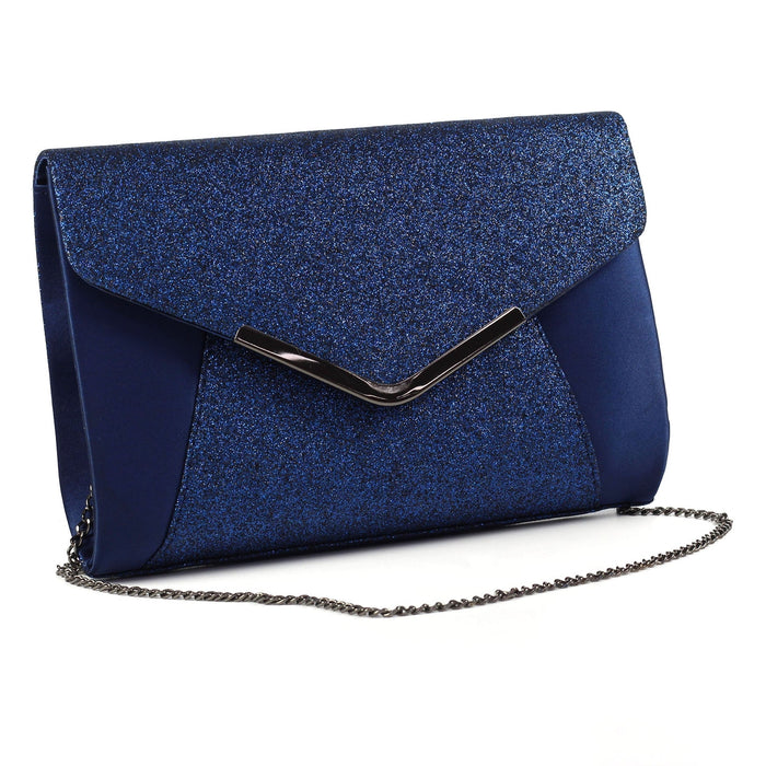 Rowena Navy Clutch Bag