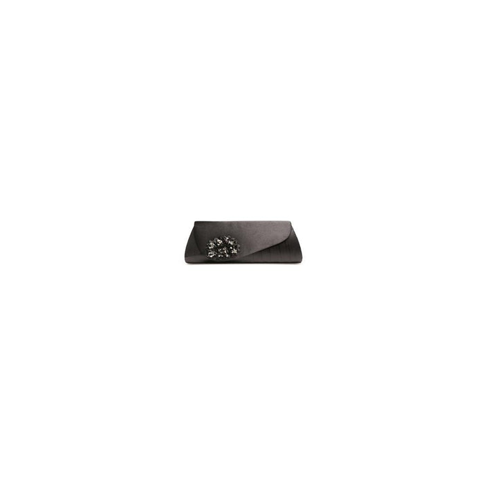Sabrina Black Floral Satin Bag