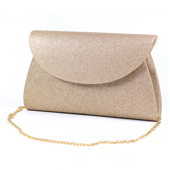 Sariyah Gold Glitter Clutch Bag