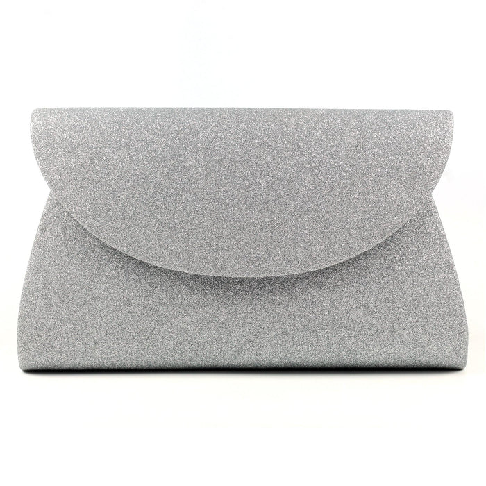 Sariyah Silver Glitter Clutch Bag