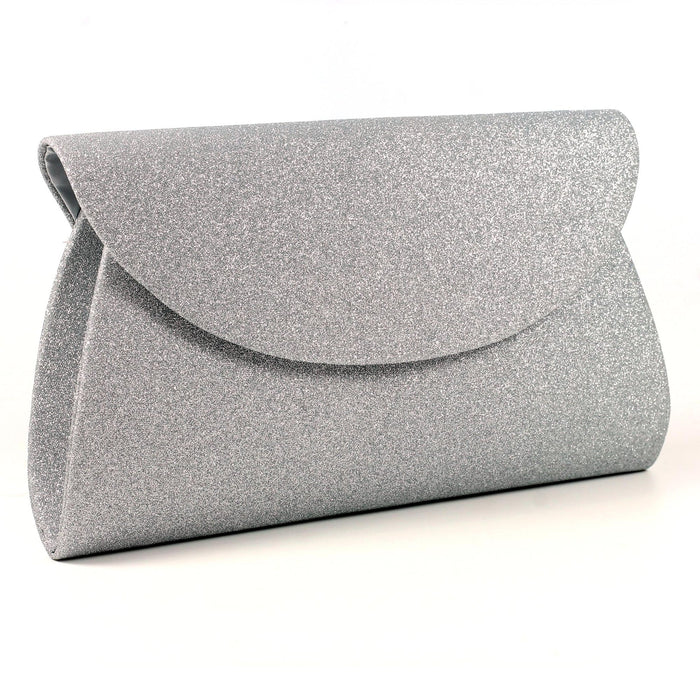 Sariyah Silver Glitter Clutch Bag