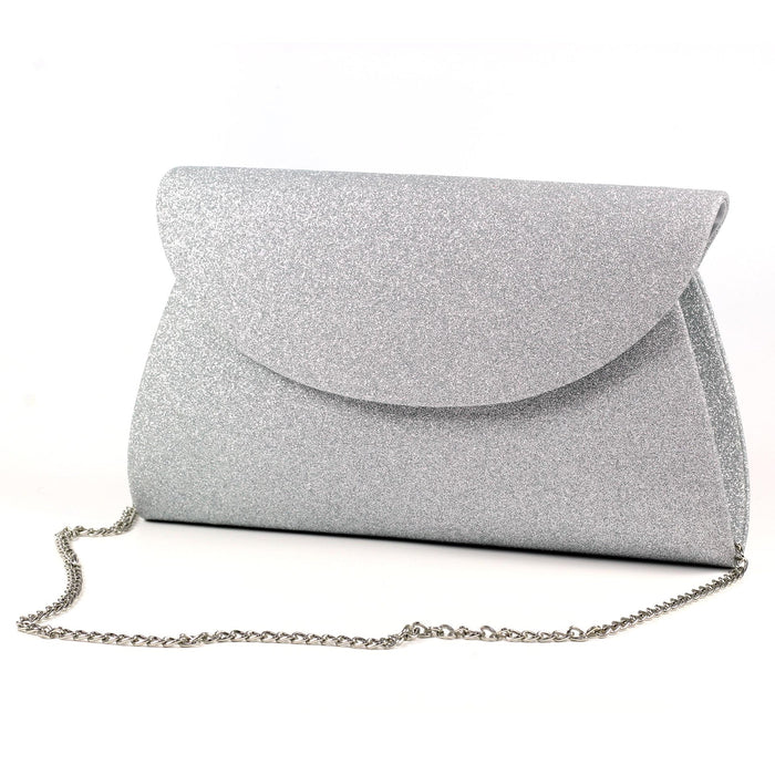 Sariyah Silver Glitter Clutch Bag