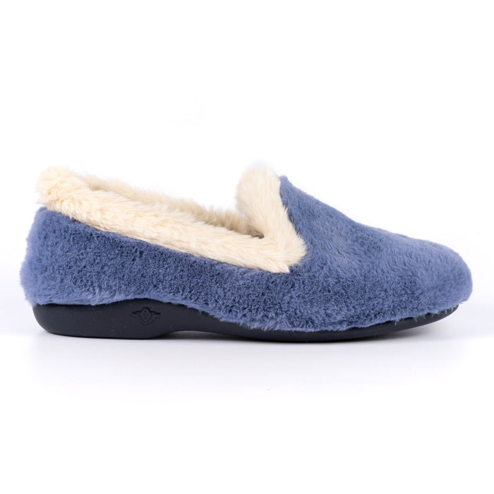 Shake Blue Fur Trim Slipper