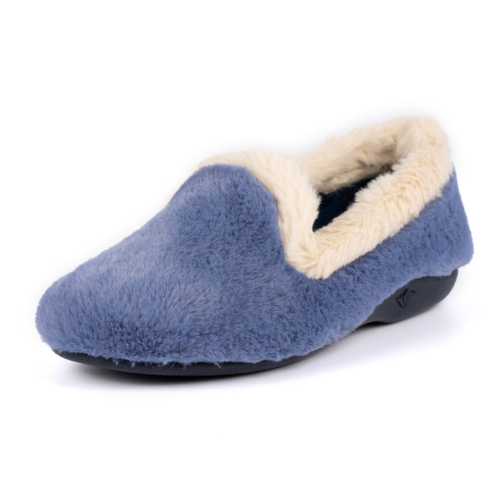 Shake Blue Fur Trim Slipper