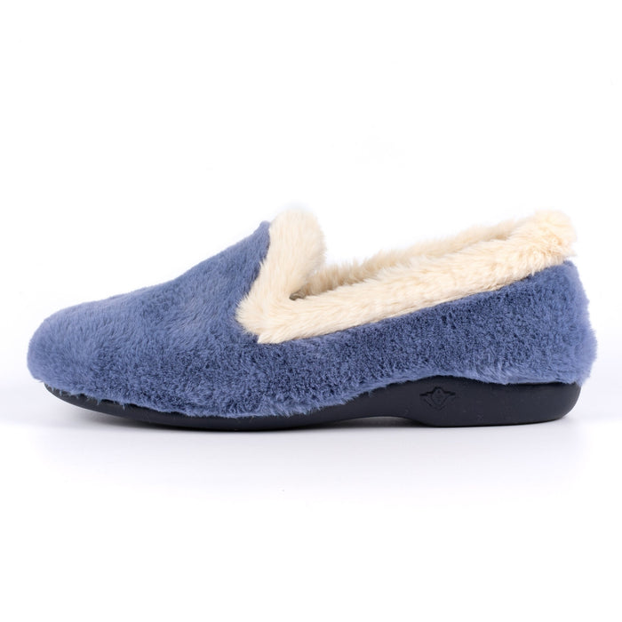 Shake Blue Fur Trim Slipper