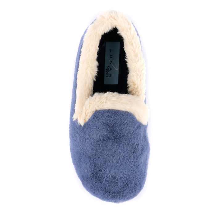 Shake Blue Fur Trim Slipper