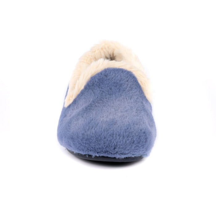 Shake Blue Fur Trim Slipper