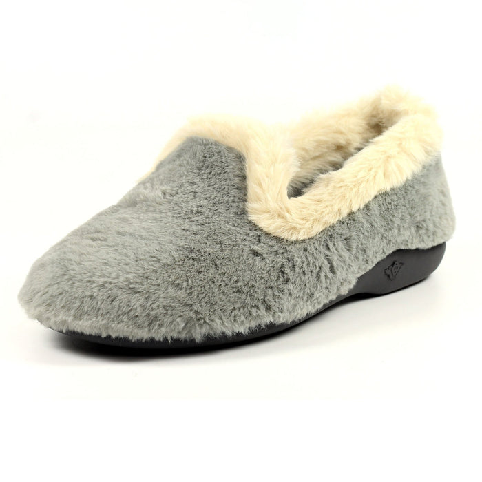 Shake Grey Fur Trim Slipper