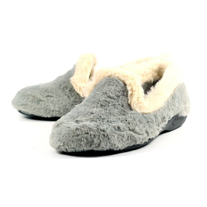 Shake Grey Fur Trim Slipper
