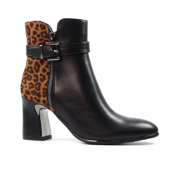 Shaw Black/Ocelot Ankle Boot