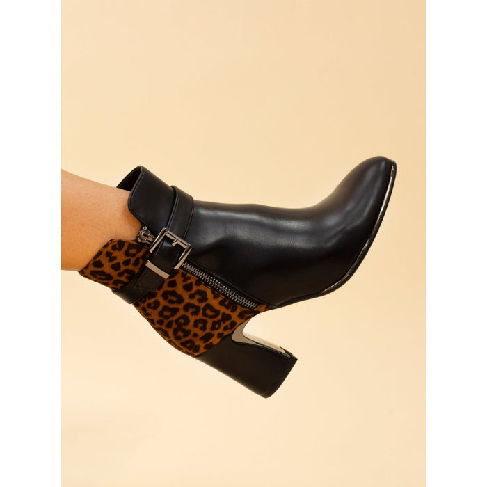 Shaw Black/Ocelot Ankle Boot