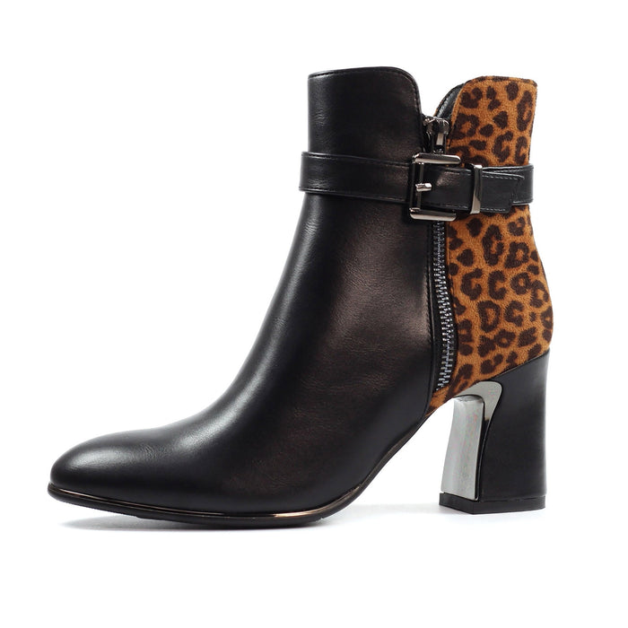 Shaw Black/Ocelot Ankle Boot