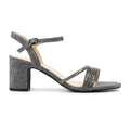 Shazam Pewter Block Heel Sandal