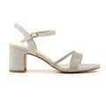 Shazam Silver Block Heel Sandal