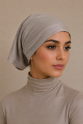 Shimmer Hijab Cap - Beige