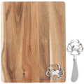 Silver Crab Rectangle Cutting Board & Spreader (2 pc. set)