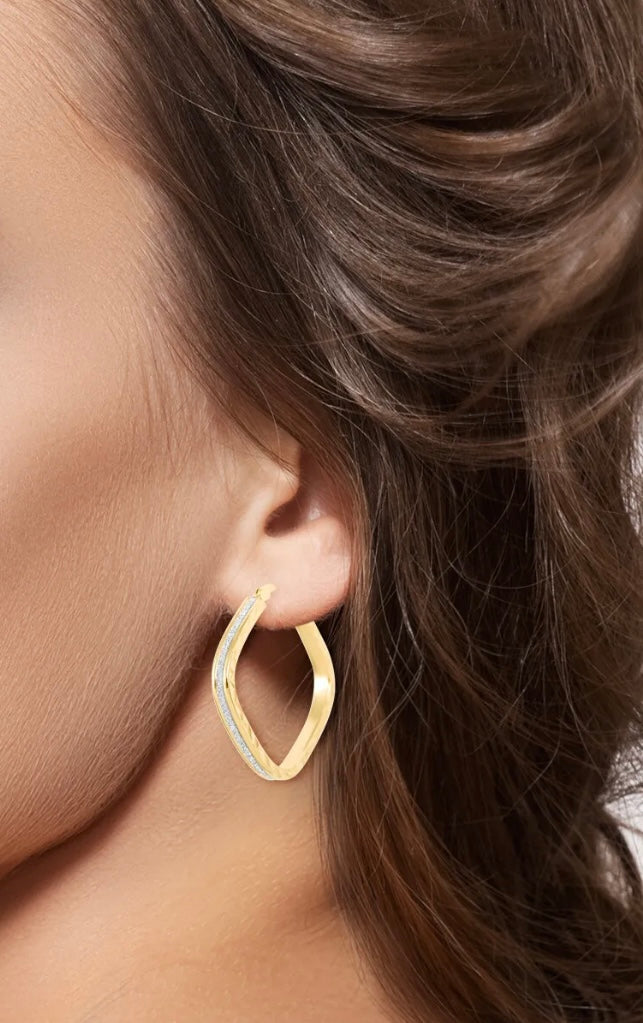 Silver & Gold Square Hoops