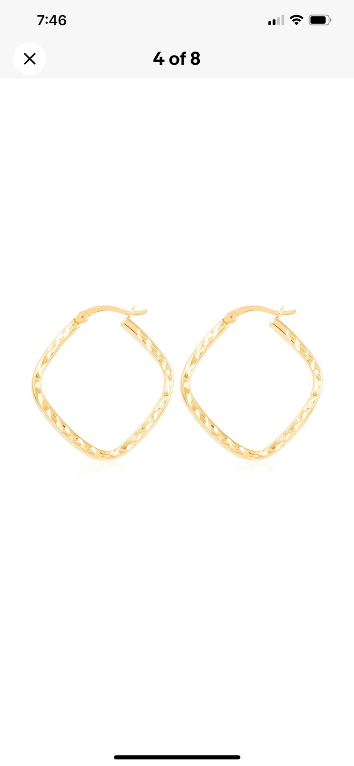 Silver & Gold Square Hoops